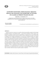 Auditory Exostoses, Infracranial Skeleto-Muscular Changes and Maritime Activities In Classical Period Thasos Island