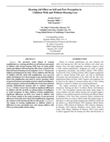 Hearing Aid Effect on Self and Peer Perception in Children with and without Hearing Loss.