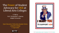 The Power of Student Advocacy for OER at Liberal Arts Colleges