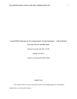 TeamSTEPPS Education for the Undergraduate Nursing Population – a Mixed-Method Literature Review and Pilot Study