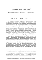 A Typology of Terrorism