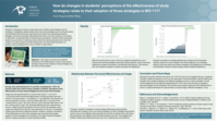 How do changes in students’ perceptions of the effectiveness of study strategies over the semester relate to their adoption of those strategies in BIO 111?