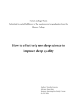 How to Effectively Use Sleep Science to Improve Sleep Quality
