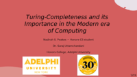 Turing-Completeness and its Importance in the Modern era of Computing