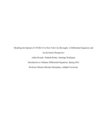 Modeling the Spread of COVID-19 in New York City Boroughs: A Differential Equations and Social Justice Perspective